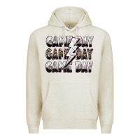 Oatmeal Heather game day game day volleyball lightning bolt Premium Hoodie - Zillion Design Studio