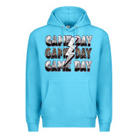 Ocean Blue game day game day volleyball lightning bolt Premium Hoodie - Zillion Design Studio