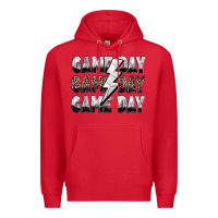 Red game day game day volleyball lightning bolt Premium Hoodie - Zillion Design Studio