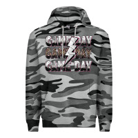 Slate Camo game day game day volleyball lightning bolt Premium Hoodie - Zillion Design Studio
