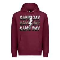 Burgundy game day game day volleyball lightning bolt Premium Hoodie - Zillion Design Studio