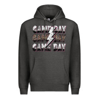 Charcoal Heather game day game day volleyball lightning bolt Premium Hoodie - Zillion Design Studio