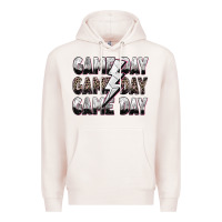 Pale Pink game day game day volleyball lightning bolt Premium Hoodie - Zillion Design Studio