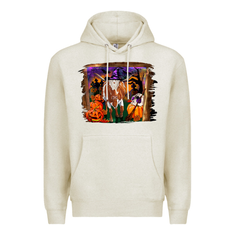 Longhorn Cow Halloween Premium Hoodie by RanaPortraitStore | Teevron