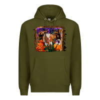 Army Green longhorn cow halloween Premium Hoodie - RanaPortraitStore