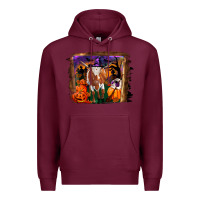 Burgundy longhorn cow halloween Premium Hoodie - RanaPortraitStore