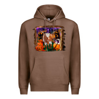Chestnut longhorn cow halloween Premium Hoodie - RanaPortraitStore