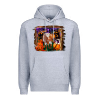 Heather Grey longhorn cow halloween Premium Hoodie - RanaPortraitStore