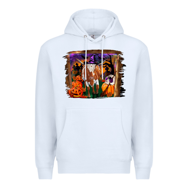 Longhorn Cow Halloween Premium Hoodie by RanaPortraitStore | Teevron