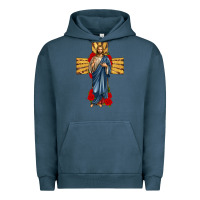 Pigment Midnight Navy jesus christ cross Urban Hoodie - texasbilliewilder