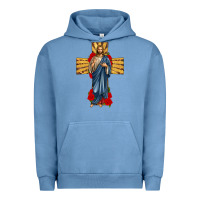 Pigment Pebble Blue jesus christ cross Urban Hoodie - texasbilliewilder