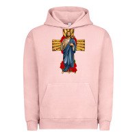 Pigment Salmon jesus christ cross Urban Hoodie - texasbilliewilder
