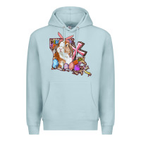 Blue Mist Louisiana Map Easter Bunny And Cross Premium Hoodie - RanaPortraitStore