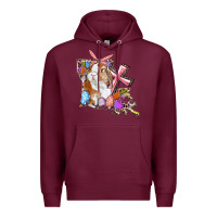 Burgundy Louisiana Map Easter Bunny And Cross Premium Hoodie - RanaPortraitStore