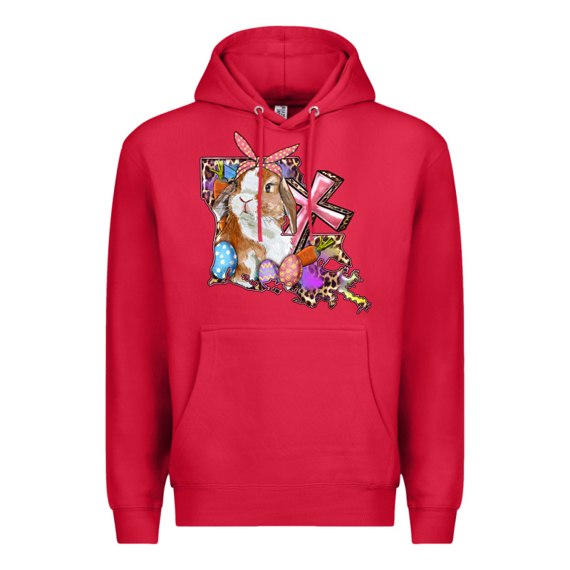 Louisiana Map Easter Bunny And Cross Premium Hoodie by RanaPortraitStore | Teevron