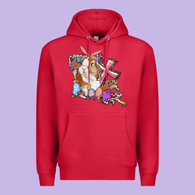 Louisiana Map Easter Bunny And Cross Premium Hoodie Designed By Ranaportraitstore