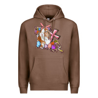 Chestnut Louisiana Map Easter Bunny And Cross Premium Hoodie - RanaPortraitStore