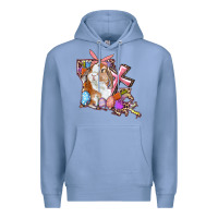 Colony Blue Louisiana Map Easter Bunny And Cross Premium Hoodie - RanaPortraitStore