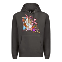 Smoke Louisiana Map Easter Bunny And Cross Premium Hoodie - RanaPortraitStore