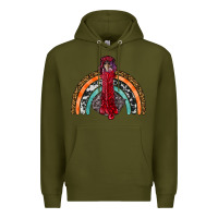 Army Green thanksgiving turkey rainbow Premium Hoodie - RanaPortraitStore