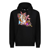 Black Louisiana Map Easter Bunny And Cross Premium Hoodie - RanaPortraitStore