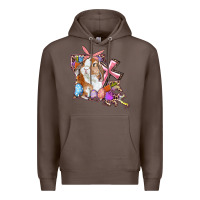 Coffee Louisiana Map Easter Bunny And Cross Premium Hoodie - RanaPortraitStore