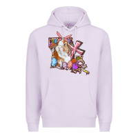 Lilac Louisiana Map Easter Bunny And Cross Premium Hoodie - RanaPortraitStore