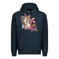 Navy Louisiana Map Easter Bunny And Cross Premium Hoodie - RanaPortraitStore