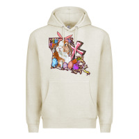 Oatmeal Heather Louisiana Map Easter Bunny And Cross Premium Hoodie - RanaPortraitStore