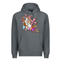 Rock Louisiana Map Easter Bunny And Cross Premium Hoodie - RanaPortraitStore