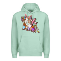 Seafoam Louisiana Map Easter Bunny And Cross Premium Hoodie - RanaPortraitStore