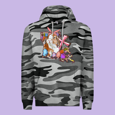 Louisiana Map Easter Bunny And Cross Premium Hoodie Designed By Ranaportraitstore