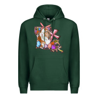 Sports Green Louisiana Map Easter Bunny And Cross Premium Hoodie - RanaPortraitStore