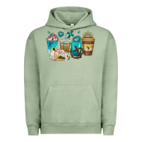 Pigment Oil Green jesus coffee cups Urban Hoodie - texasbilliewilder