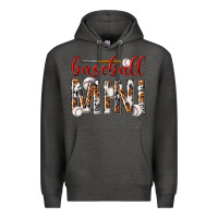Charcoal Heather baseball mini with leopard Premium Hoodie - texasbilliewilder