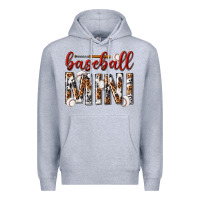 Heather Grey baseball mini with leopard Premium Hoodie - texasbilliewilder