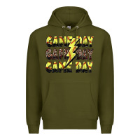 Army Green game day game day softball lightning bolt Premium Hoodie - Zillion Design Studio