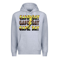 Heather Grey game day game day softball lightning bolt Premium Hoodie - Zillion Design Studio