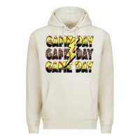 Oatmeal Heather game day game day softball lightning bolt Premium Hoodie - Zillion Design Studio