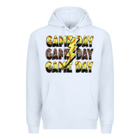 White game day game day softball lightning bolt Premium Hoodie - Zillion Design Studio
