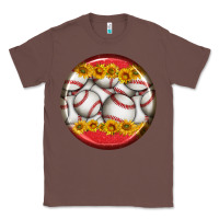 Chestnut baseball with sunflower round earrings Classic Tee - BundleAndBundleShop