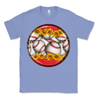 Colony Blue baseball with sunflower round earrings Classic Tee - BundleAndBundleShop