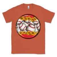 Copper baseball with sunflower round earrings Classic Tee - BundleAndBundleShop