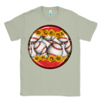 Matcha baseball with sunflower round earrings Classic Tee - BundleAndBundleShop