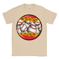 Mushroom baseball with sunflower round earrings Classic Tee - BundleAndBundleShop