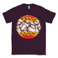 Plum baseball with sunflower round earrings Classic Tee - BundleAndBundleShop