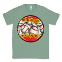 Sage baseball with sunflower round earrings Classic Tee - BundleAndBundleShop