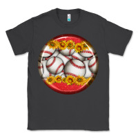 Smoke baseball with sunflower round earrings Classic Tee - BundleAndBundleShop
