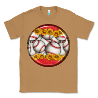 Toasted Coconut baseball with sunflower round earrings Classic Tee - BundleAndBundleShop