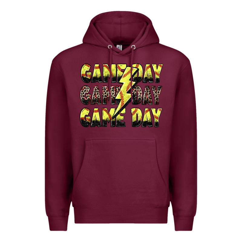 Game Day Game Day Softball Lightning Bolt Premium Hoodie by Zillion Design Studio | Teevron